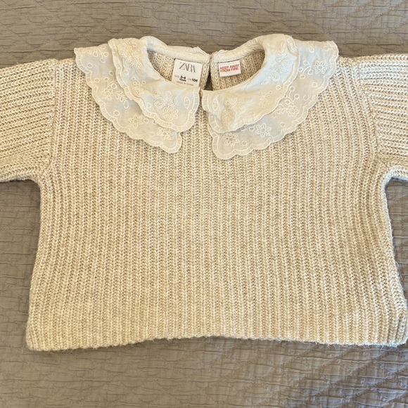 Zara Embroidered Collar Sweater - Picture 2 of 4